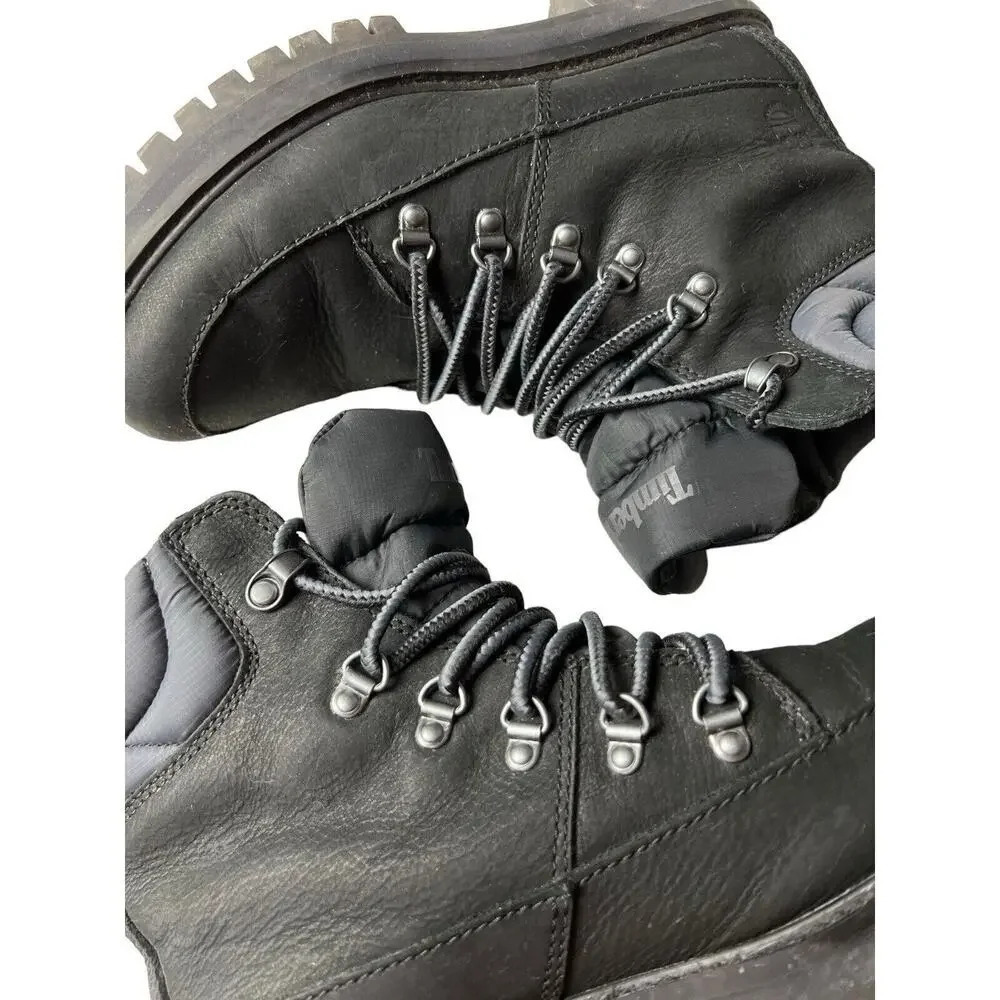 Timberland Courmayeur Valley Waterproof Leather Fabric Hiker Black Nubuck Sz 8.5 - Picture 4 of 11